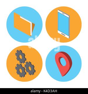 Internet and technology icons Stock Vector