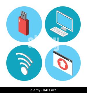 Internet and technology icons Stock Vector