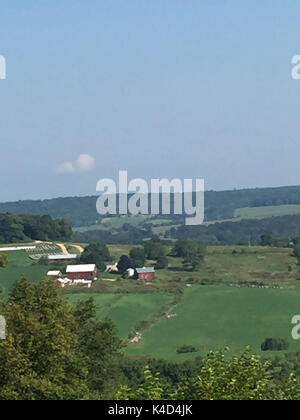 Farms as seen from a scenic turnout Stock Photo