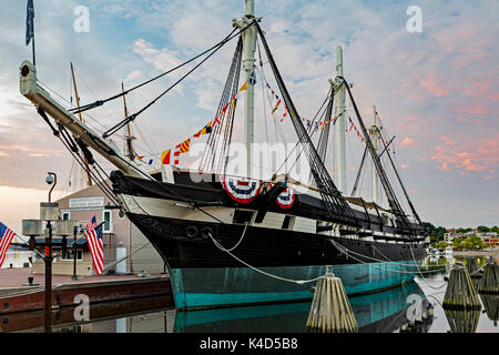 USS Constellation, Inner Harbor, Baltimore, Maryland USA Stock Photo