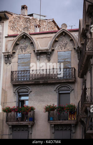 Ripoll, mountain town of about 10,000 people tucked into the foothills of the Pyrenees, north of Barcelona, Catalonia Stock Photo