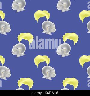 Metal Knight Helmet Seamless Pattern Stock Vector