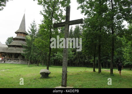 Impressive buildings in surroundings famous Peri monastery, the tallest wooden structure in the world. Stock Photo