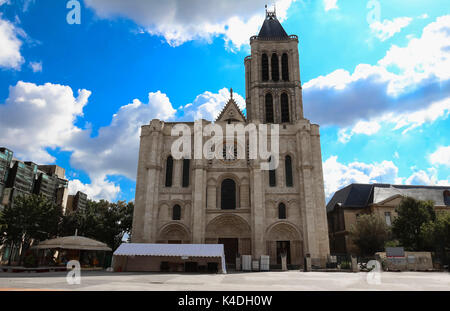 Exterior facade of the Basilica of Saint Denis, Saint-Denis, Paris, France Stock Photo