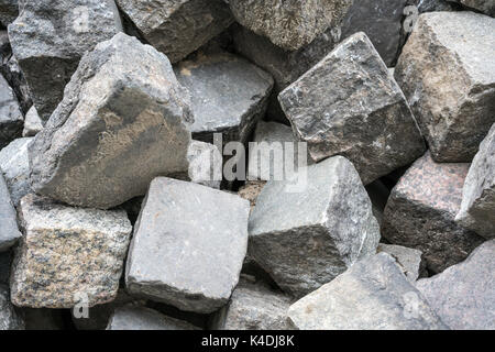 close up of a bunch of cobble stones Stock Photo