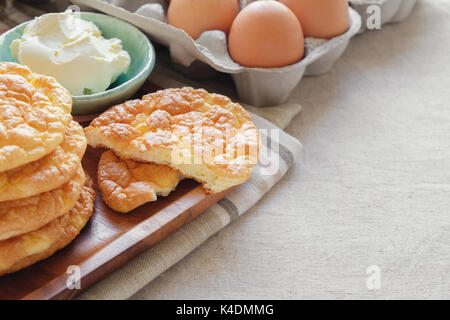 Cloud bread, Oopsie bread , Keto food, ketogenic diet, paleo, low carb high fat Stock Photo