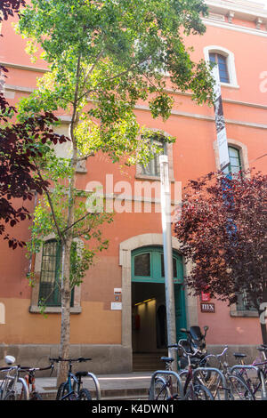 Entrance of the Chocolate Museum, in the Born district in Barcelona. It welcomes the guild of confectioners of the city. Barcelona, Catalonia, Spain Stock Photo