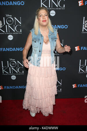 'The Lion King' Sing-Along Screening  Featuring: Tori Spelling Where: Los Angeles, California, United States When: 06 Aug 2017 Credit: FayesVision/WENN.com Stock Photo