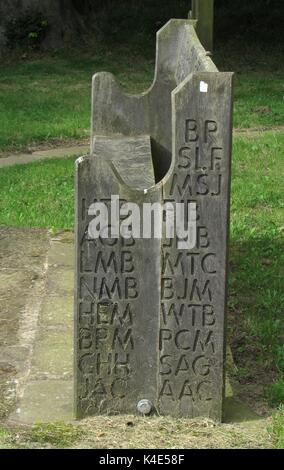 A carved seat at St Hilda's church, Chop Gate Stock Photo