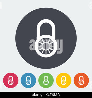 Padlock. Single flat icon. Vector illustration. EPS 10 Stock Photo