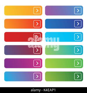 Empty web button set colorful Stock Vector