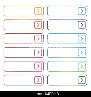 Empty web button set colorful Stock Vector