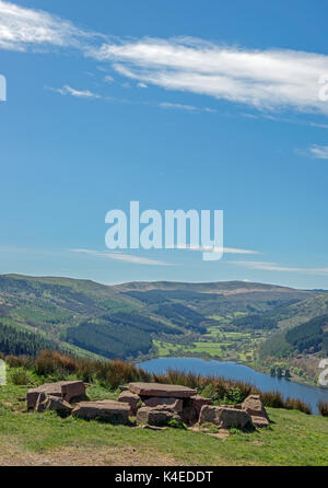 View Down to the Talybont Valley Brecon Beacons National Park, south Wales Stock Photo