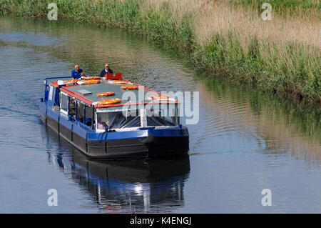 Boat tour on the River Lea near Stratford, London England United Kingdom UK Stock Photo