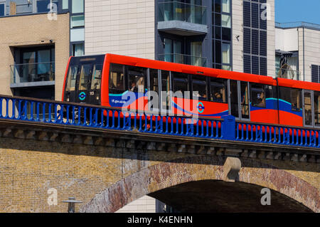 Docklands Light Railway train in London England United Kingdom UK Stock Photo