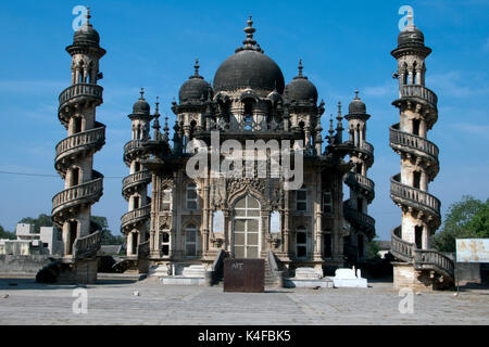 Mahabat Makbara mausoleum mosque with minaret Junagadh Gujarat India Stock Photo