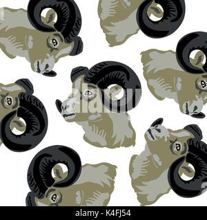 Mountain ram pattern Stock Vector