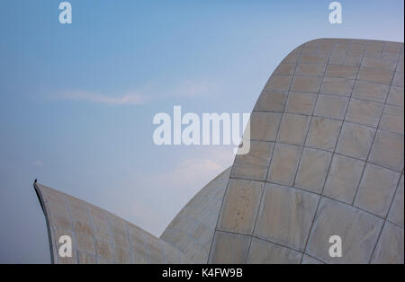 NEW DELHI, INDIA - CIRCA OCTOBER 2016: Architectural detail of the The Lotus Temple in Delhi, also known as the  Bahai House of Worship. This is a pop Stock Photo