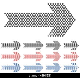 Arrow from curled figures with angular end on white background Stock Vector