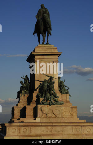 Equestrian monument dedicated to Giuseppe Garibaldi (1807-1882). By Emilio Gallori (1846-1924), 1895. Piazza Garibaldi, Rome, Italy. Stock Photo