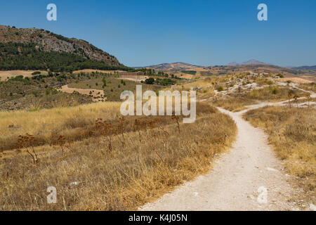 Segesta (Sicily, Italy) - Temple of Segesta in a mediterranean hillscape Stock Photo