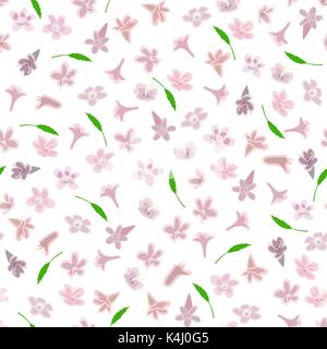 Simple cute pattern in small-scale pink flowers Stock Vector