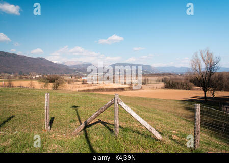 Spring walk between the fields and in the woods. Friuli to discover Stock Photo