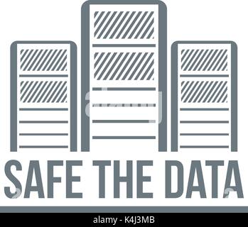 Safe the data logo, simple style Stock Vector