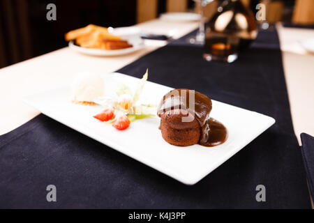 Sticky toffee with dattels Stock Photo