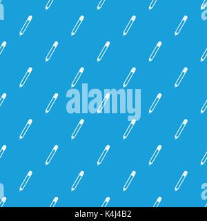 Pencil with eraser pattern seamless blue Stock Vector