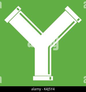 Joint pipe in form Y letter icon green Stock Vector