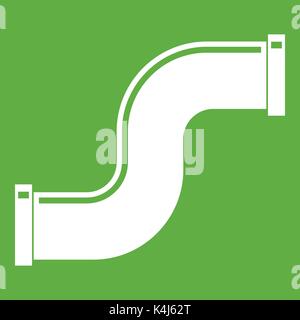 Joint pipe in form S letter icon green Stock Vector