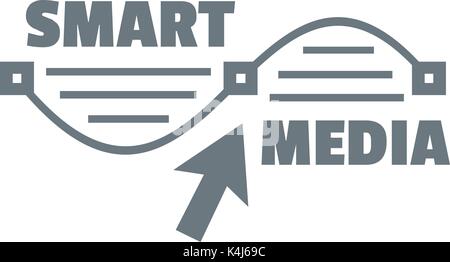 Smart media logo, simple style Stock Vector