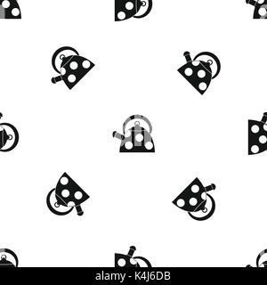 Kettle with white dots pattern seamless black Stock Vector