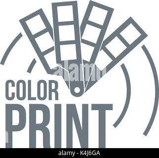 Color print logo, simple style Stock Vector