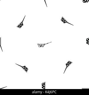Pot with white dots and handle pattern seamless black Stock Vector