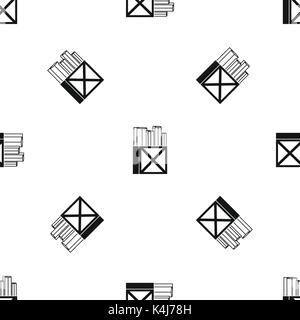 Rolls of white paper in a wooden box pattern seamless black Stock Vector