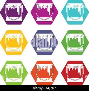 Drop icon set color hexahedron Stock Vector Image & Art - Alamy