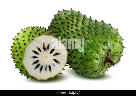 Annona muricata.Soursop fruit (Sugar Apple ,custard apple ) isolated on white background Stock Photo