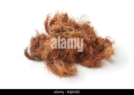 Bunch of dried corn silk on white background Stock Photo
