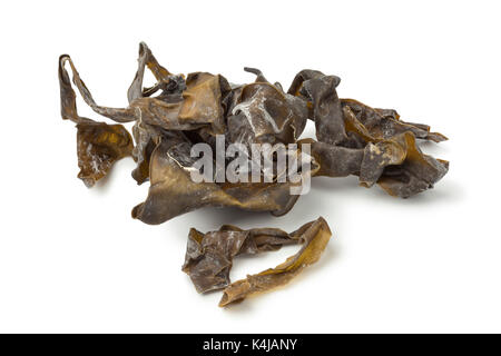 Heap of dried kelp on white background Stock Photo