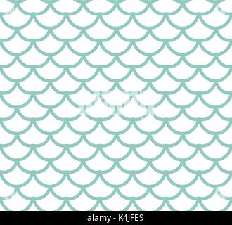 Fish scales seamless pattern. Fish skin endless background, mermaid tail repeating texture. Vector illustration. Stock Vector