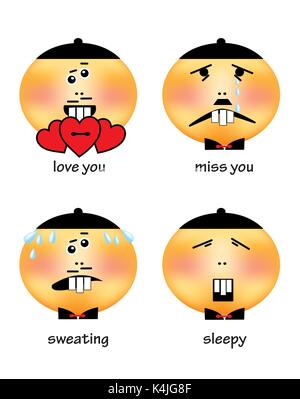 Emoji - different facial expression Stock Vector