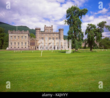 Summer view towards Taymouth Castle as seen from the Golf Links near Kenmore, Perthshire Stock Photo