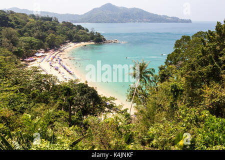 Laem Sing beach before sunbeds were banned and the landowner prevented access, Phuket, Thailand Stock Photo