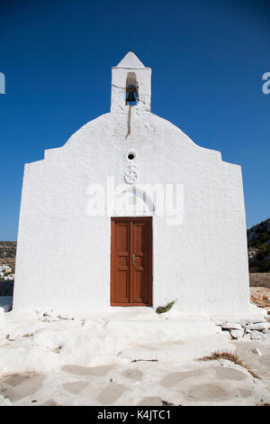 church of Aghios Pakou, Galissas beach and Armeos beach area, Syros island, Cyclades, Aegean Sea, Greece, Europe Stock Photo