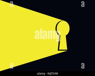 Light from the keyhole. Vector illustration Stock Vector