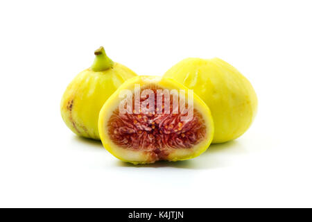 Small yellow figs on a white backgorund Stock Photo