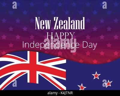 New Zealand Independence Day. Festive banner with flag and text. Vector illustration Stock Vector