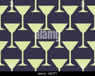 Seamless pattern with a martini glass. Vector illustration Stock Vector